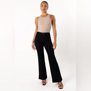 Petal & Pup Nico Wide Leg Jeans Size 8 Black Wash Women’s High‎ Rise Stretch